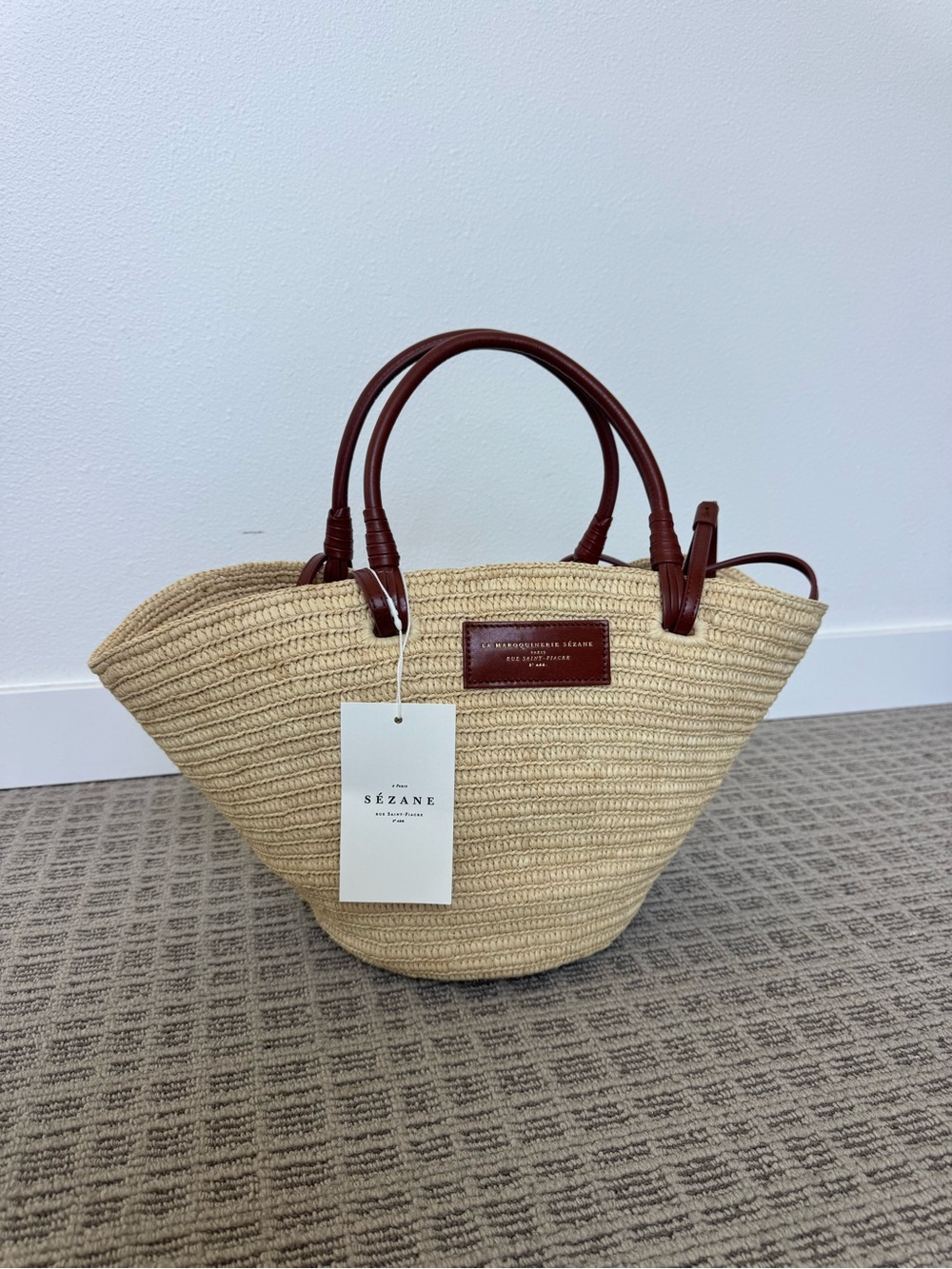 Sézane NWT Justine basket bag - Raffia - Picture 3 of 11